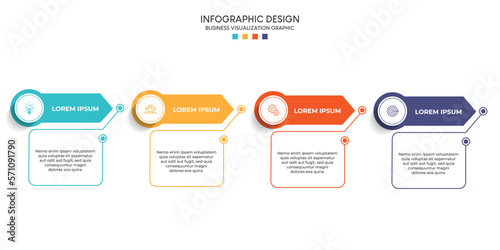 Steps business data visualization timeline process infographic template design with icons