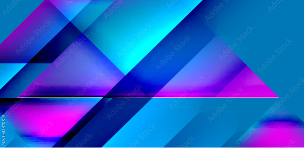 Fototapeta premium Dynamic triangle design with fluid gradient colors abstract background