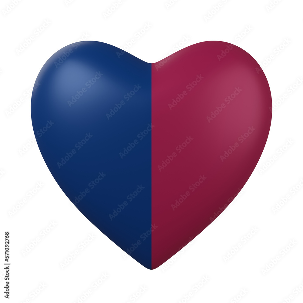 Two tone heart 3D model Two tone heart 3D model