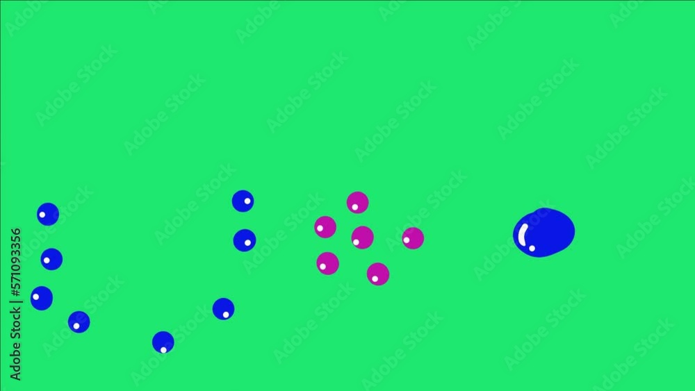 Animated effects of colorful liquid balls falling and gushing Animated effects of colorful liquid balls falling and gushing
