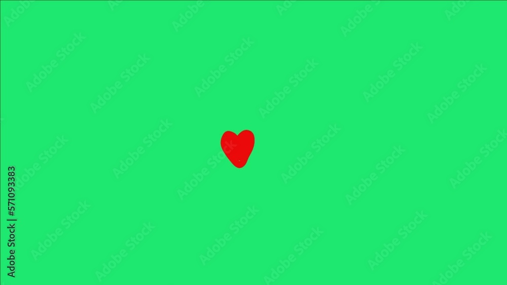 Video effect green screen with many love or heart shapes.
