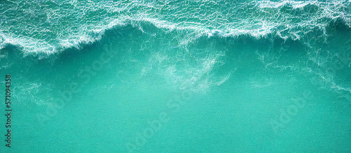 Turquoise sea wave crashing against the coast, captured from a top-view perspective. ample copy space, making it the perfect layout concept for text and advertising. ai