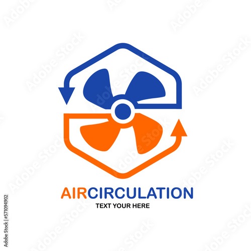 Cooling system or air circulation vector logo design