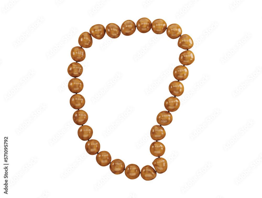 Wooden garland with 3d rendering vector icon illustration Wooden garland with 3d rendering vector icon illustration