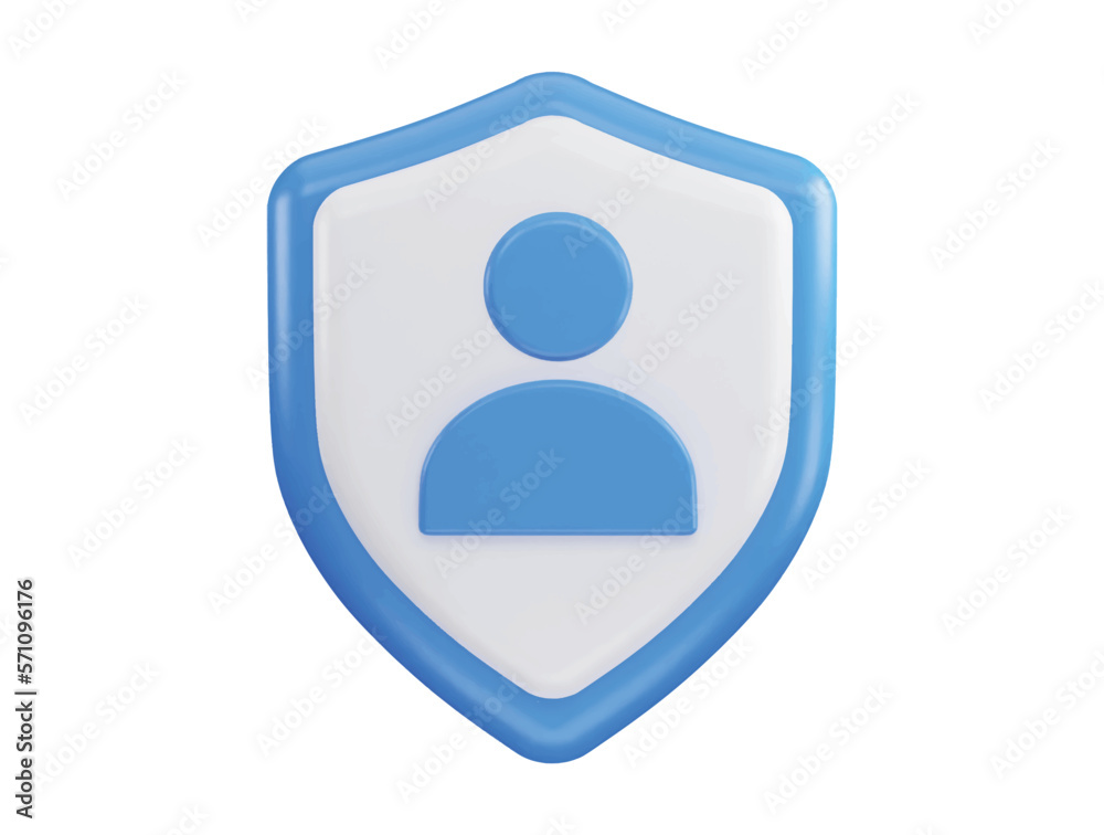 User with protect shield 3d rendering vector icon illustration User with protect shield 3d rendering vector icon illustration