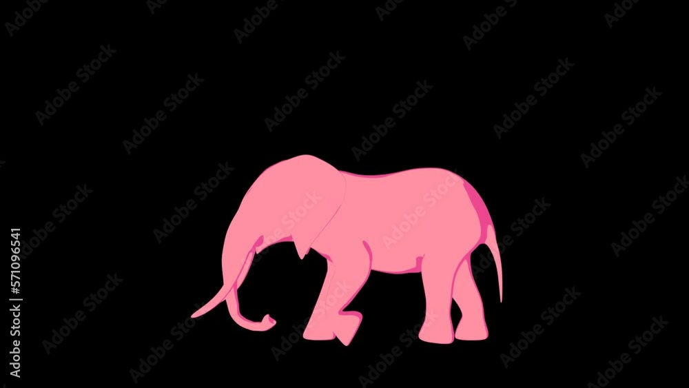Cartoon Baby Elephant 3D Animation With Alpha Video Cartoon Baby Elephant 3D Animation With Alpha Video