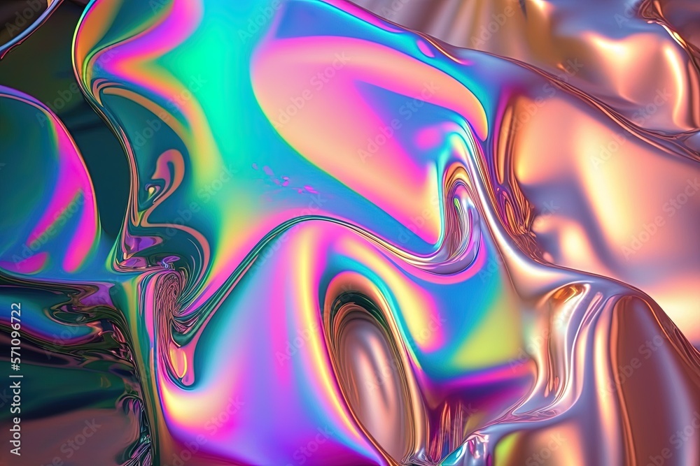 Holographic liquid background. Holograph color texture with foil effect ...
