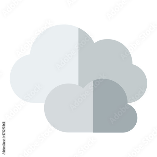 Clouds in Flat icon. Cloudy Weather Symbol