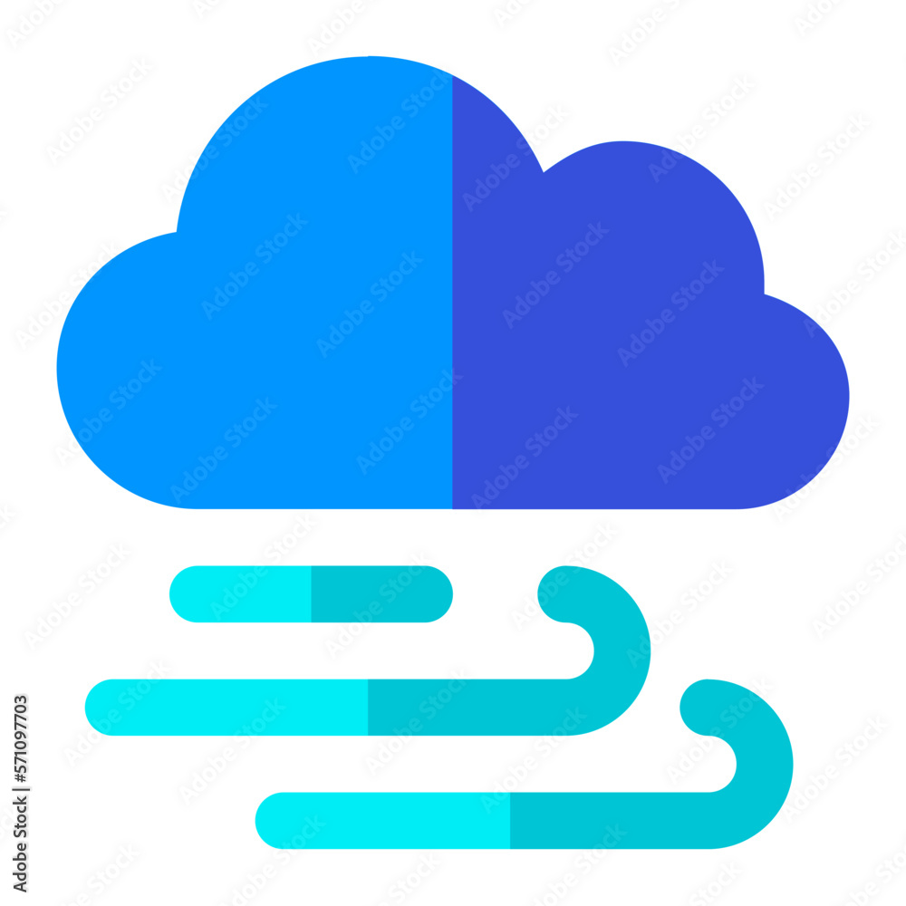 Windy and Cloudy in flat icon. Wind, cloud, summer, autumn, spring, season, weather Windy and Cloudy in flat icon. Wind, cloud, summer, autumn, spring, season, weather