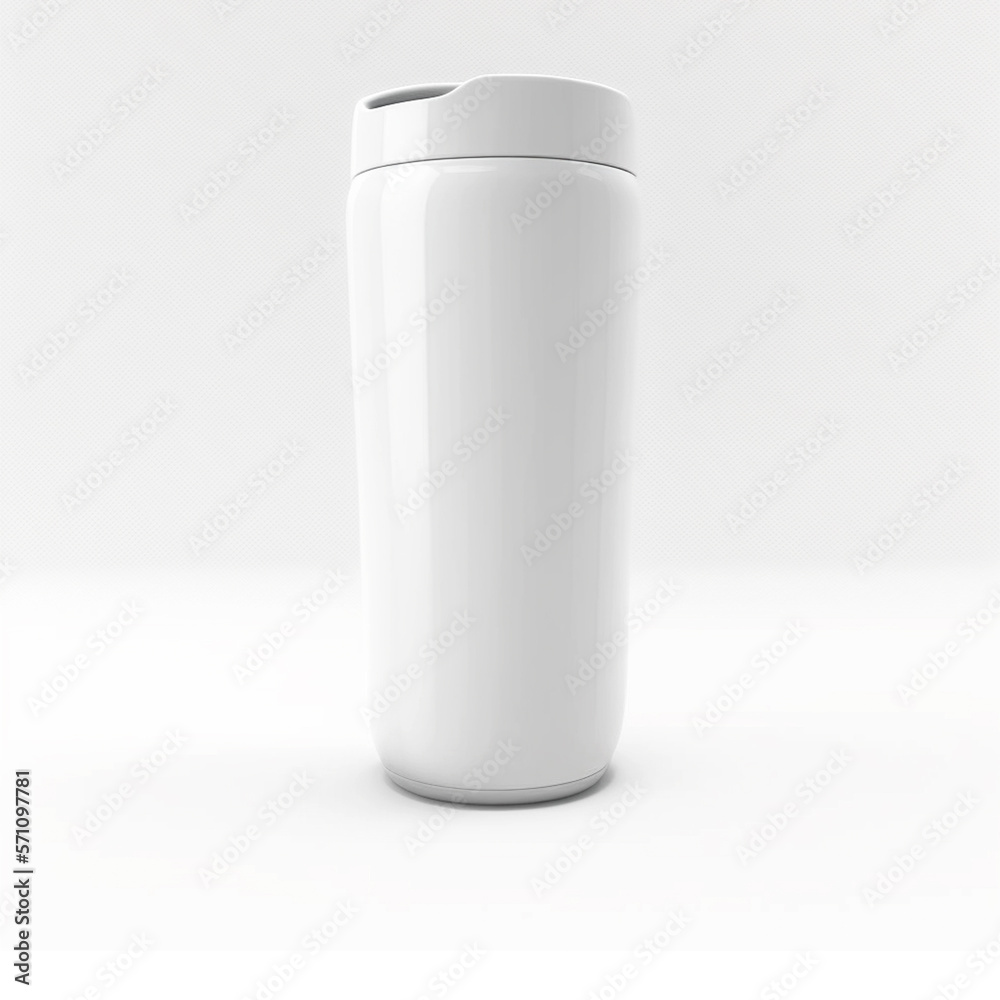 Versatile Blank White Coffee Tumbler Mockup - AI Generated Versatile Blank White Coffee Tumbler Mockup - AI Generated
