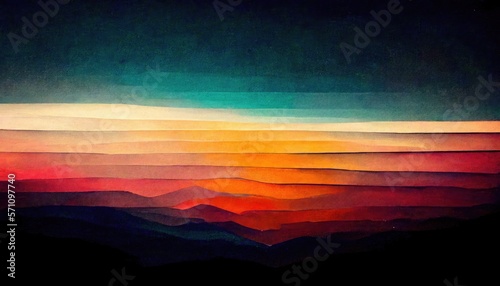 Abstract gradient sunset multicolor