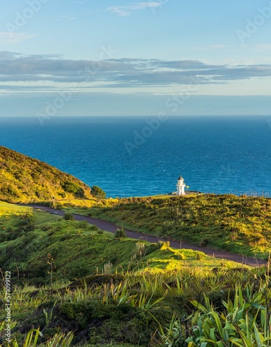 Cape Reinga lighthouse in Northland, New Zealand photo