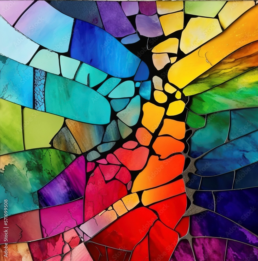 Fototapeta premium abstract painting, stained glass with Generative AI