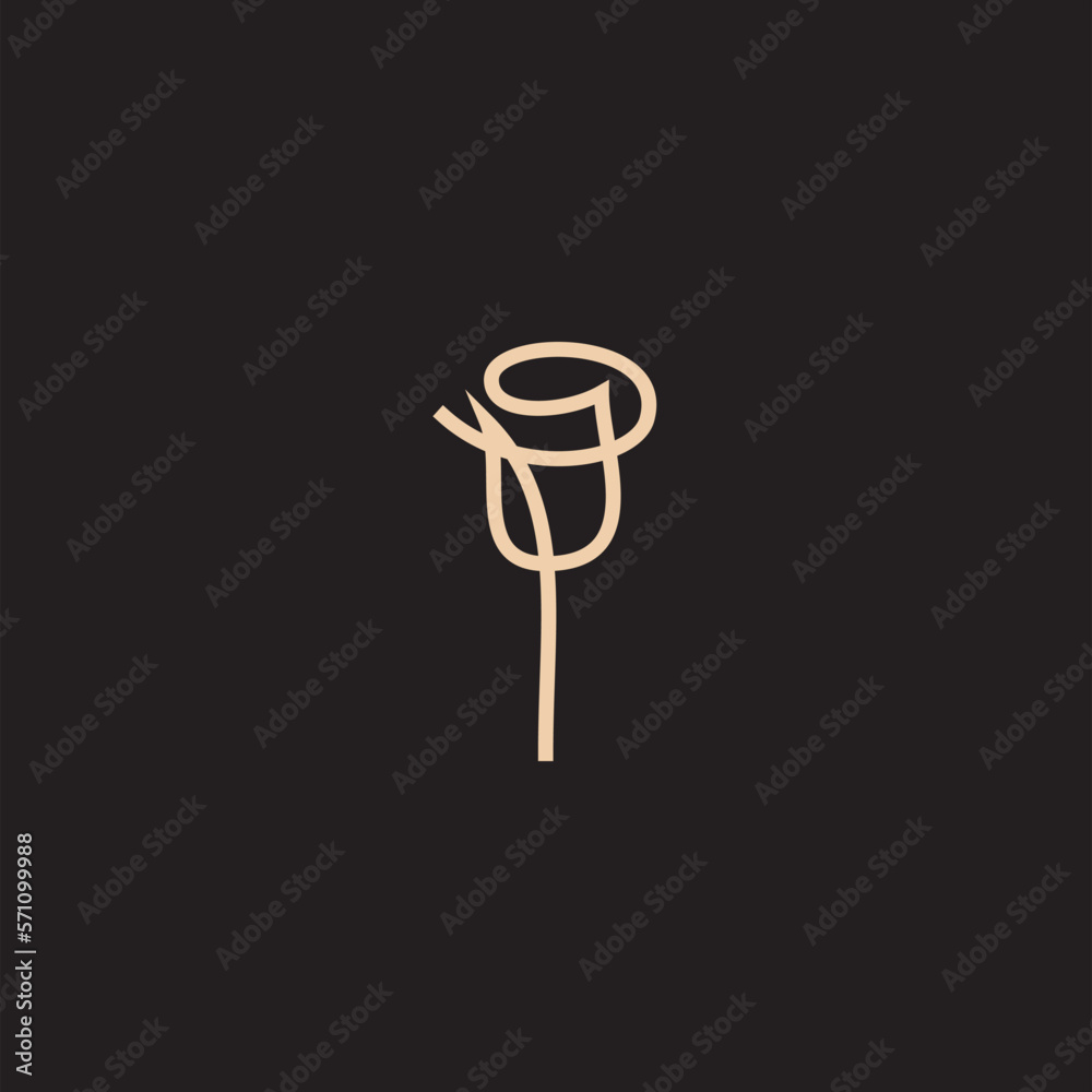 Rose line art logo vector was created in a simple style with delicate elements. Rose line art logo vector was created in a simple style with delicate elements.