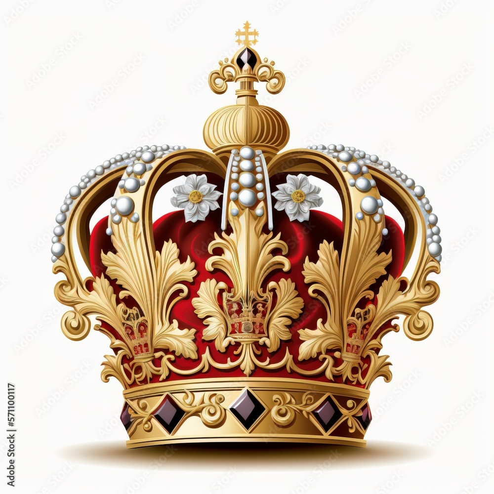 Golden red crown with Generative AI Golden red crown with Generative AI