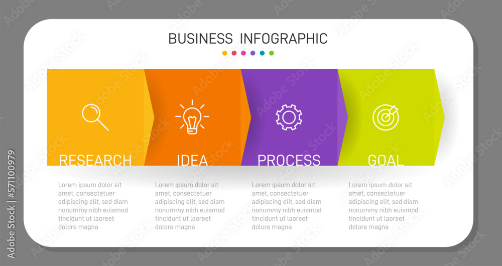 Infographic design with icons and 4 options or steps. Thin line. Infographics business concept. Can be used for info graphics, flow charts, presentations, mobile web sites, printed materials.