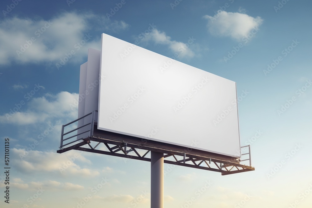 Commercial Billboard. Banner billboard mockup for advertising in city useful for design. Mock up Generative AI Commercial Billboard. Banner billboard mockup for advertising in city useful for design. Mock up Generative AI