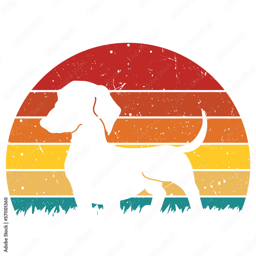 Dog Retro Sunset Design template