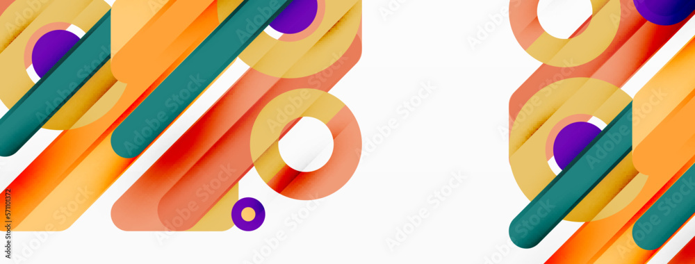 Lines geometric background. Stripes and rings composition business template for wallpaper, banner, background or landing Lines geometric background. Stripes and rings composition business template for wallpaper, banner, background or landing