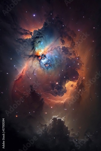 colourful nebula full of stars with Generative AI