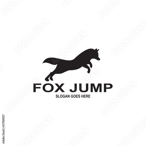 jumping fox illustration logo design