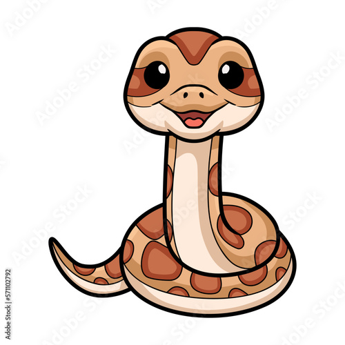 Cute daboia russelii snake cartoon photo