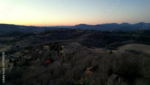 Blowing Rock North Carolina, Boone North Carolina Aerial at Sunrise photo