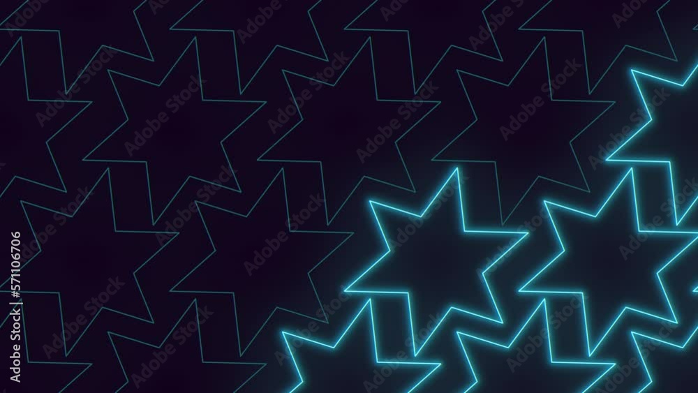 Blue neon stars pattern on black gradient, motion abstract futuristic, cyber, club and music style background Blue neon stars pattern on black gradient, motion abstract futuristic, cyber, club and music style background