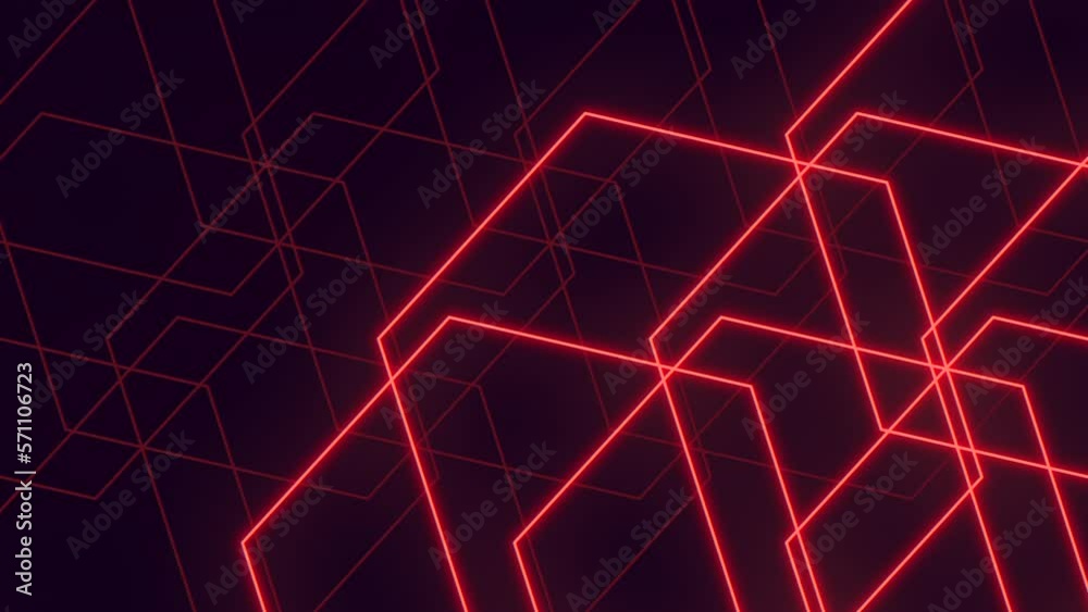 Red neon hexagons pattern on black gradient, motion abstract futuristic, cyber, club and music style background Red neon hexagons pattern on black gradient, motion abstract futuristic, cyber, club and music style background