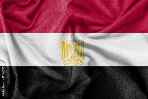 Egypt country flag background realistic silk fabric