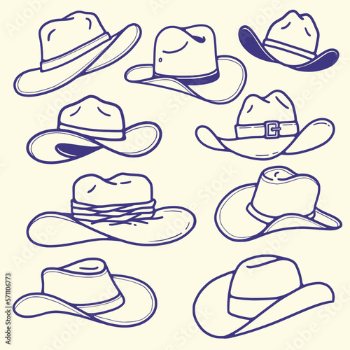 Western Cowboy Hat Vector Collection