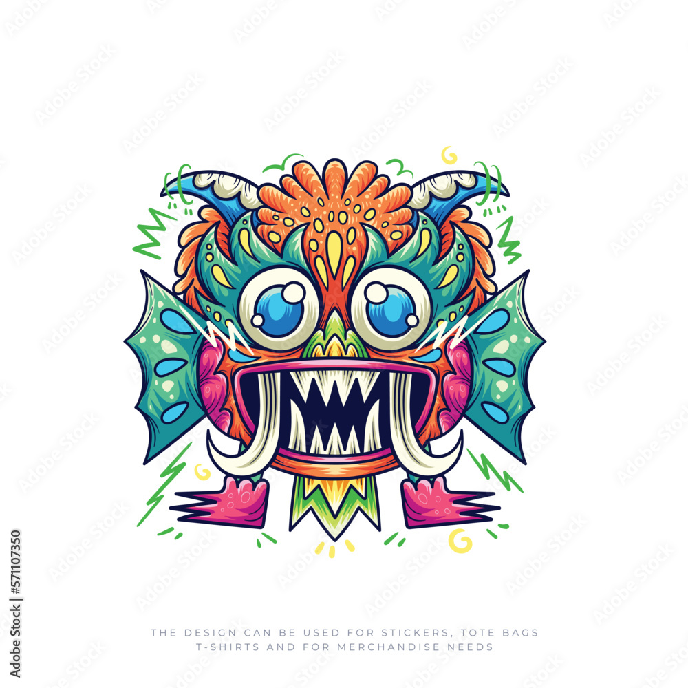 colorful monster cute vector illustration design