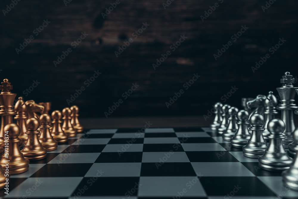 chess piece on chess board game for ideas, challenge, leadership, strategy, business, success or abstract concept.