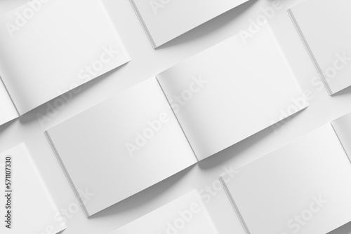 US Letter Landscape Magazine 3D Rendering White Blank Mockup