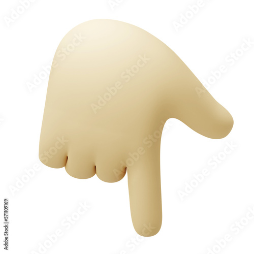 look below hand gestures 3D Icon