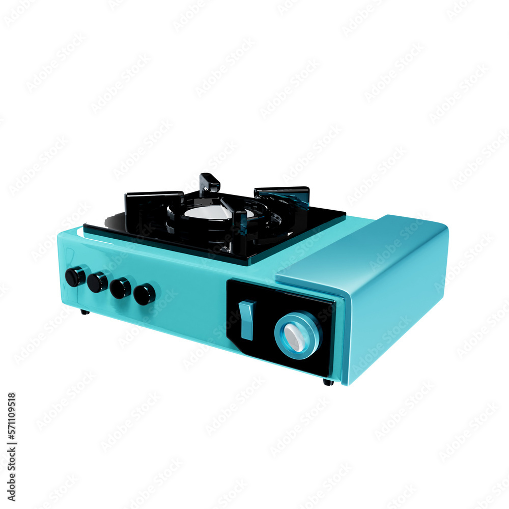 One blue burner stove 3D Icon One blue burner stove 3D Icon