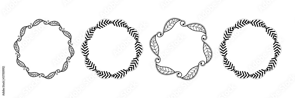 Decorative line art frames for design template. Lace illustration for invitations and greeting cards. Circle leaf frame vector.
Decorative line art frames for design template. Lace illustration for invitations and greeting cards. Circle leaf frame vector.