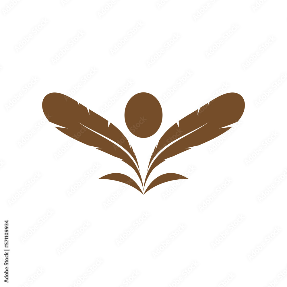 Obraz premium feather logo vector template and symbol design