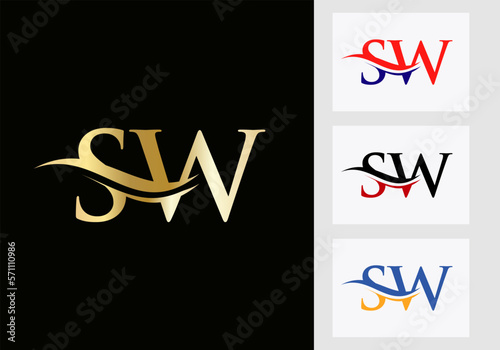 Initial Monogram Letter SW Logo Design. SW Logotype Template