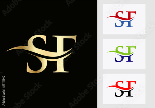 Initial Monogram Letter SF Logo Design. SF Logotype Template
