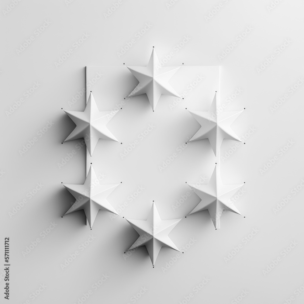 Wall poster mockup star-shaped object with eight evenly spaced points. AI generation. Wall poster mockup star-shaped object with eight evenly spaced points. AI generation.