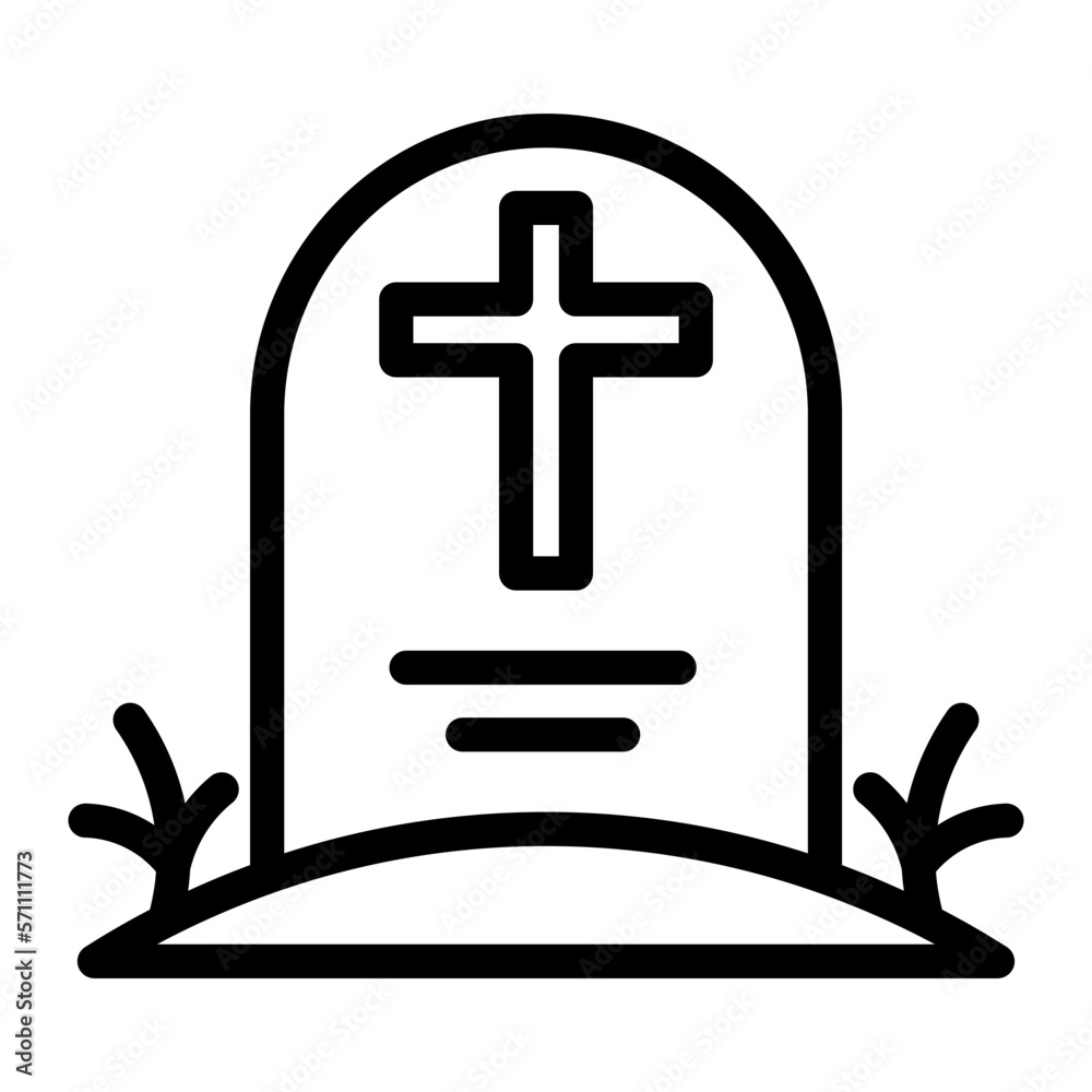Obraz premium tombstone line icon