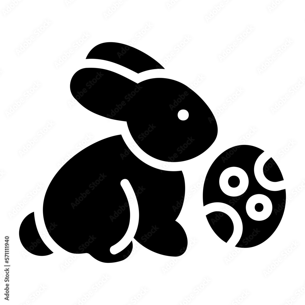 easter bunny glyph icon easter bunny glyph icon