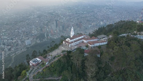 Majestic views of downtown Bogotá from Monserrate, hyperlpase  photo