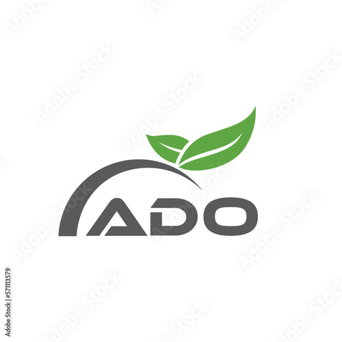 ADO letter nature logo design on white background. ADO creative initials letter leaf logo concept. ADO letter design. photo