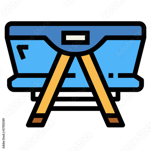 crib filled outline icon style