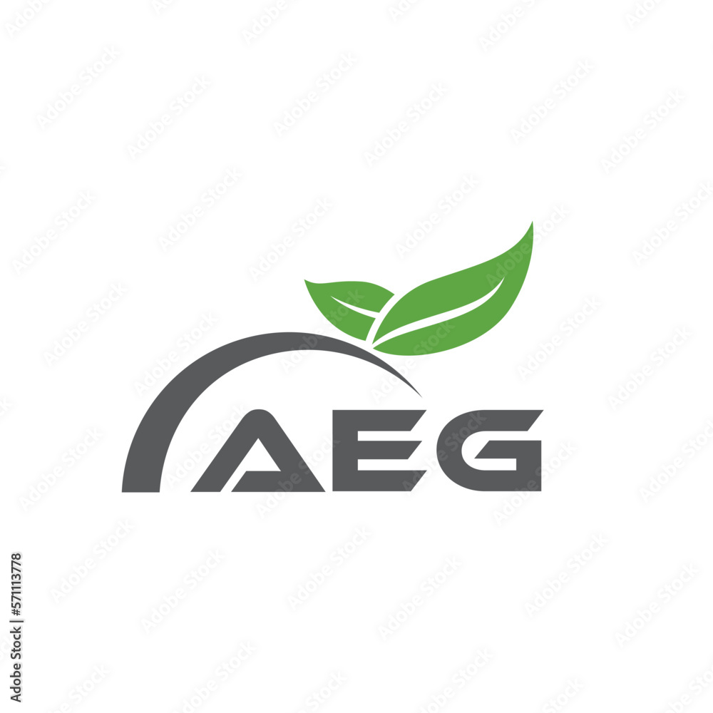 Fototapeta premium AEG letter nature logo design on white background. AEG creative initials letter leaf logo concept. AEG letter design.