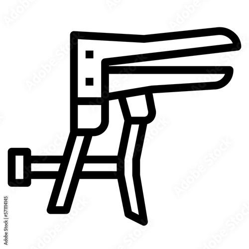vaginal speculum line icon style