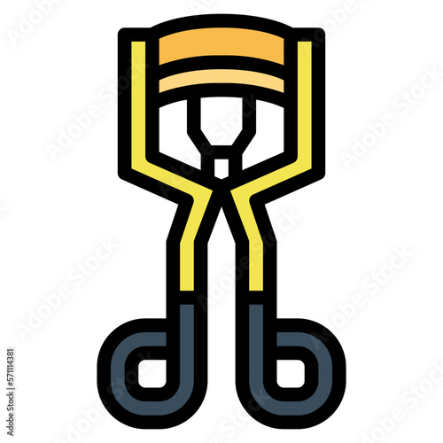Eyelash curler filled outline icon style