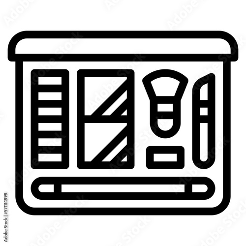 make up kit line icon style